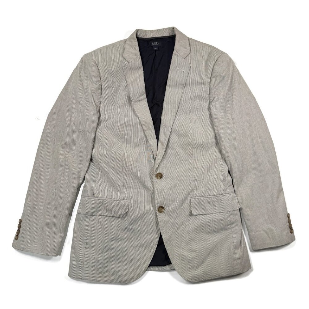 J CREW Ludlow Blazer Jacket Gray Micro Stripe Mens 38R Cotton 16899